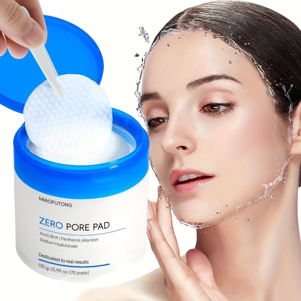 Exfoliating Cleansing Pads with Hyaluronic Acid & Rose Water 70 Count - Dual-Texture Deep for Bath Time, Home Spa and Persona