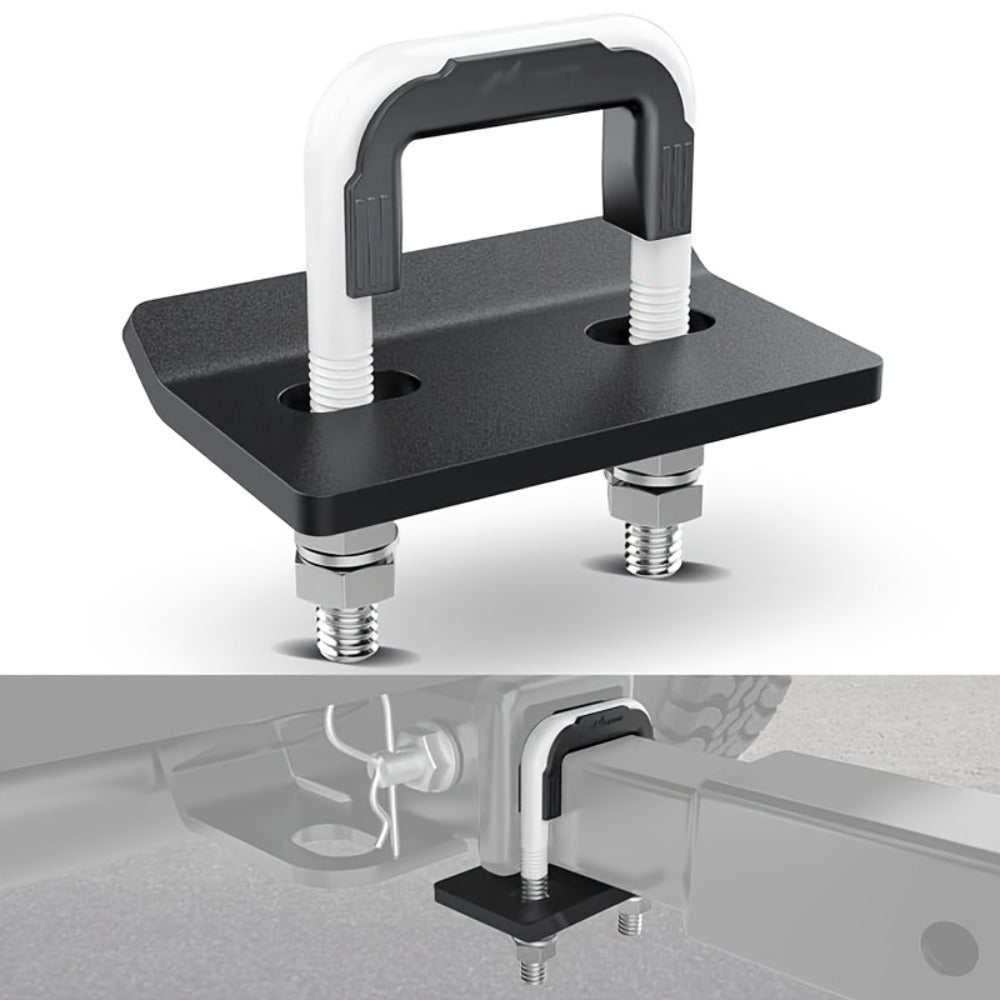 Trailer Hitch Tightener Anti Rattle Stabilizer 2 Inch Heavy Duty Steel U-Bolt with Rubber Cover Hitch Mount Wobble Eliminator