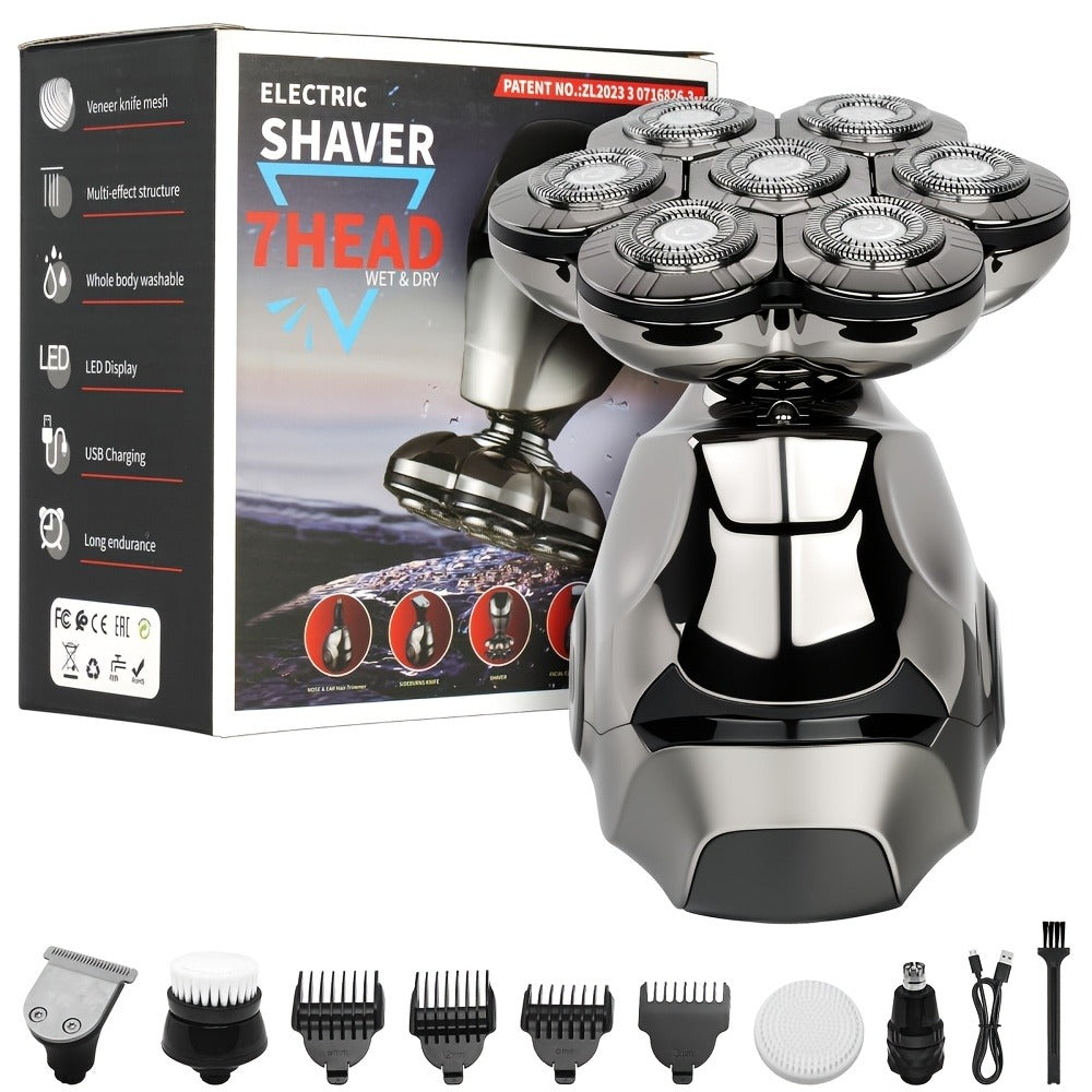 Electric Shaver 8D Floating Rotary Head with IPX5 Wet/Dry Use, LED Display and Two Grooming Set Options — image 2