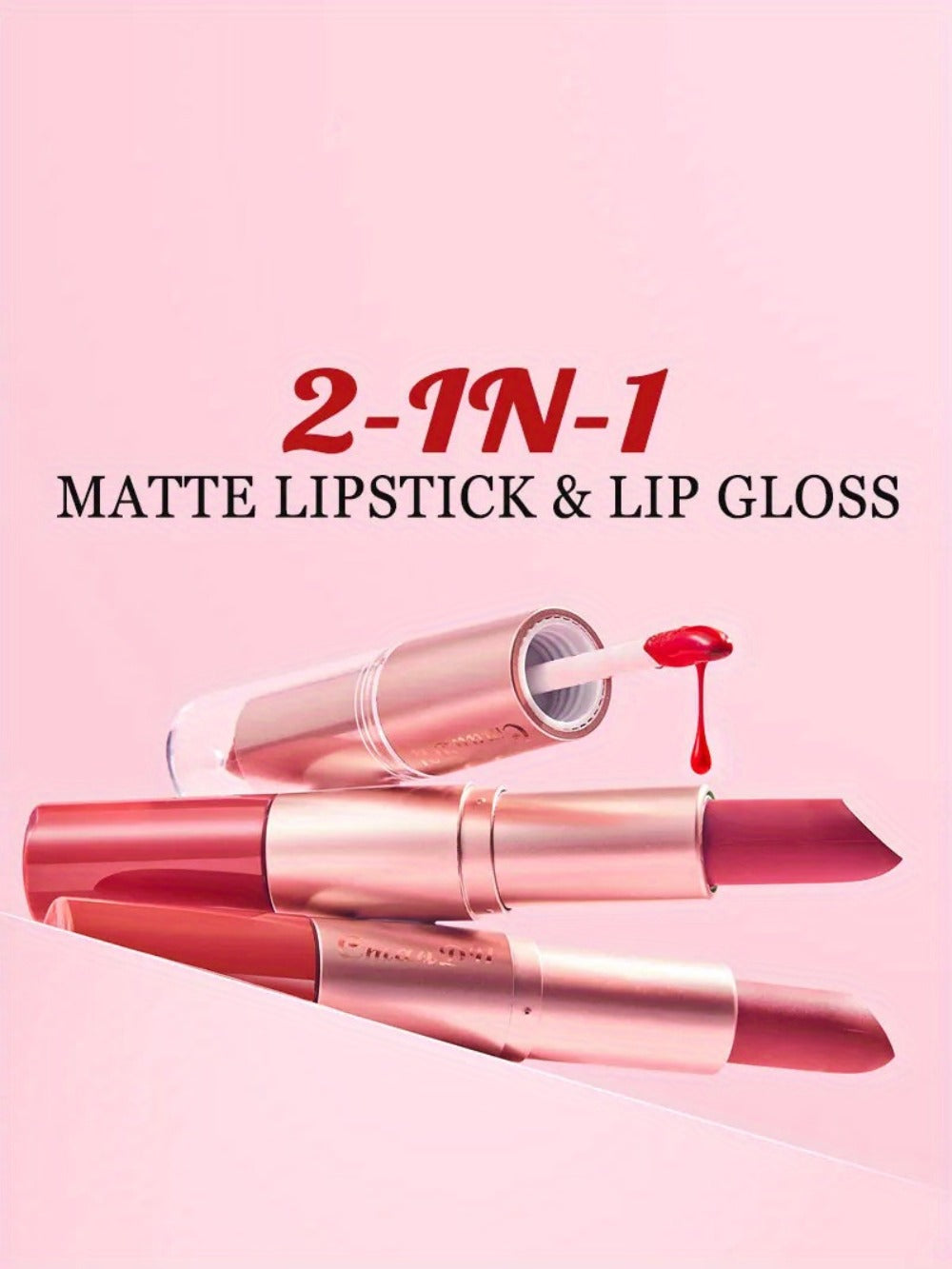 Dual-Ended Matte Lipstick & Lip Gloss Set 4pcs, 2-in-1 Velvety Lip Color, Non-Drying Comfortable Formula — image 13