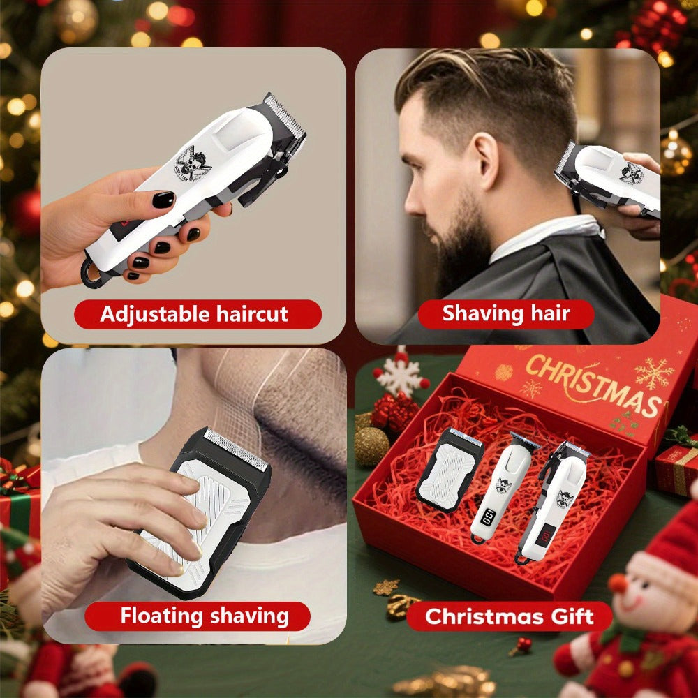 Cordless Hair Clipper Set for Men USB Rechargeable Electric Shaver with LED Display – Professional Grooming Kit 2 or 3 Piece 