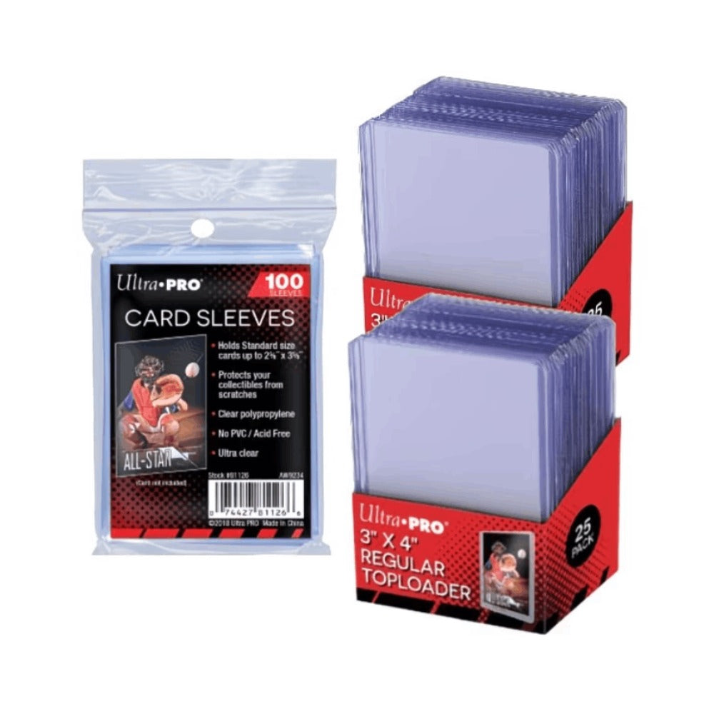 Ultra Pro 35pt Toploaders & Penny Sleeves Bundle, 50 Hard Card Sleeves + 100 Clear Sleeves for TCG — image 1