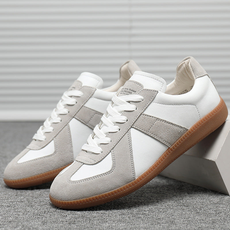 Japanese Retro White Sneakers - Unisex Minimalist Trainers