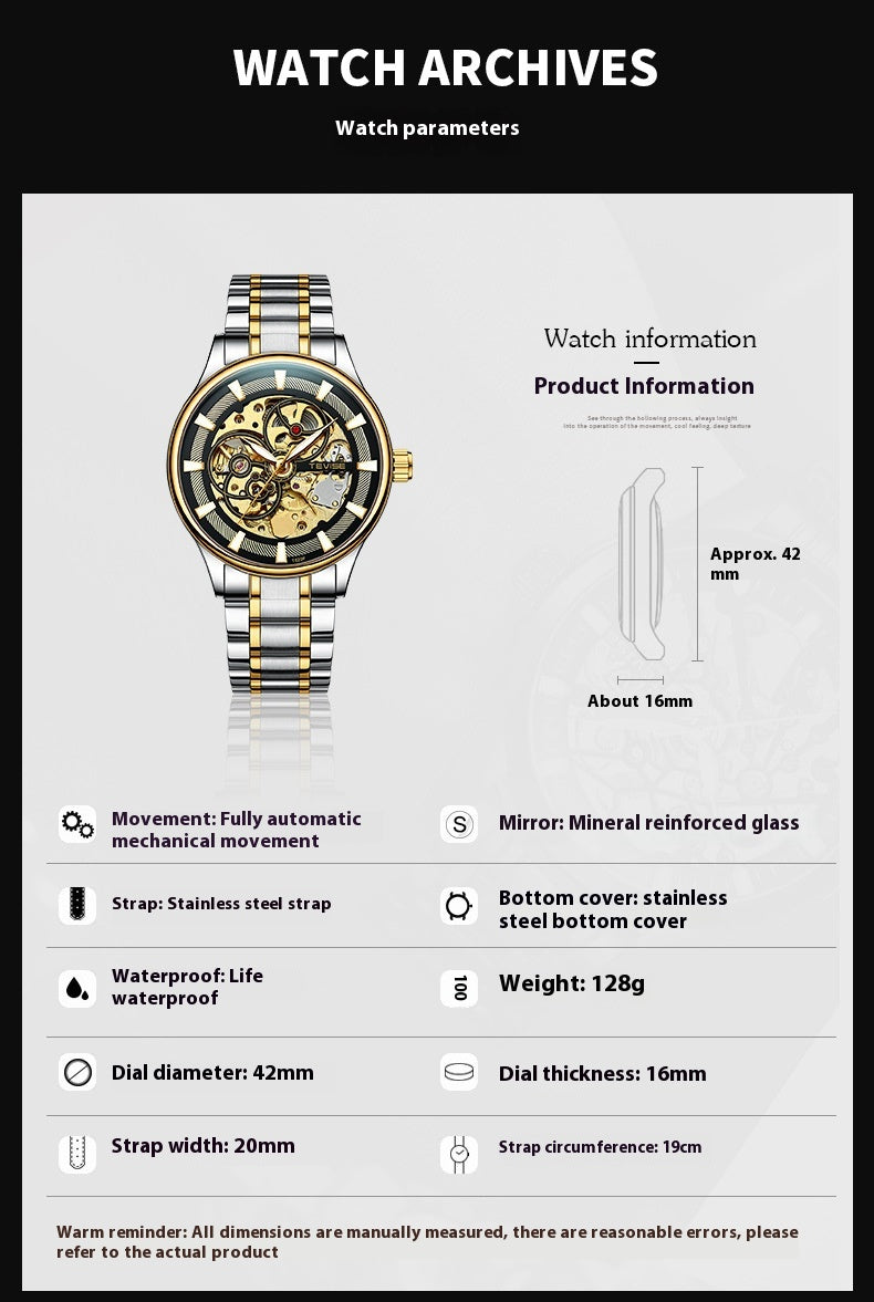 Men's Luminous Day And Night Star Mechanical Watch