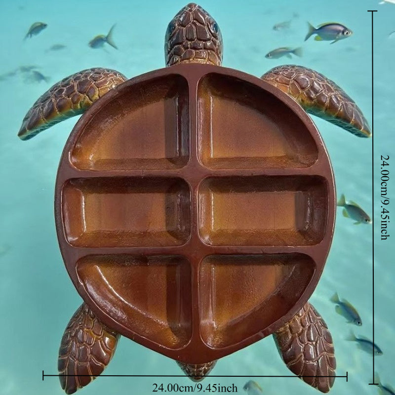 Turtle-Shaped Divided Serving Tray with Five Compartments for Snacks, Fruit, Cheese and Crackers — image 5
