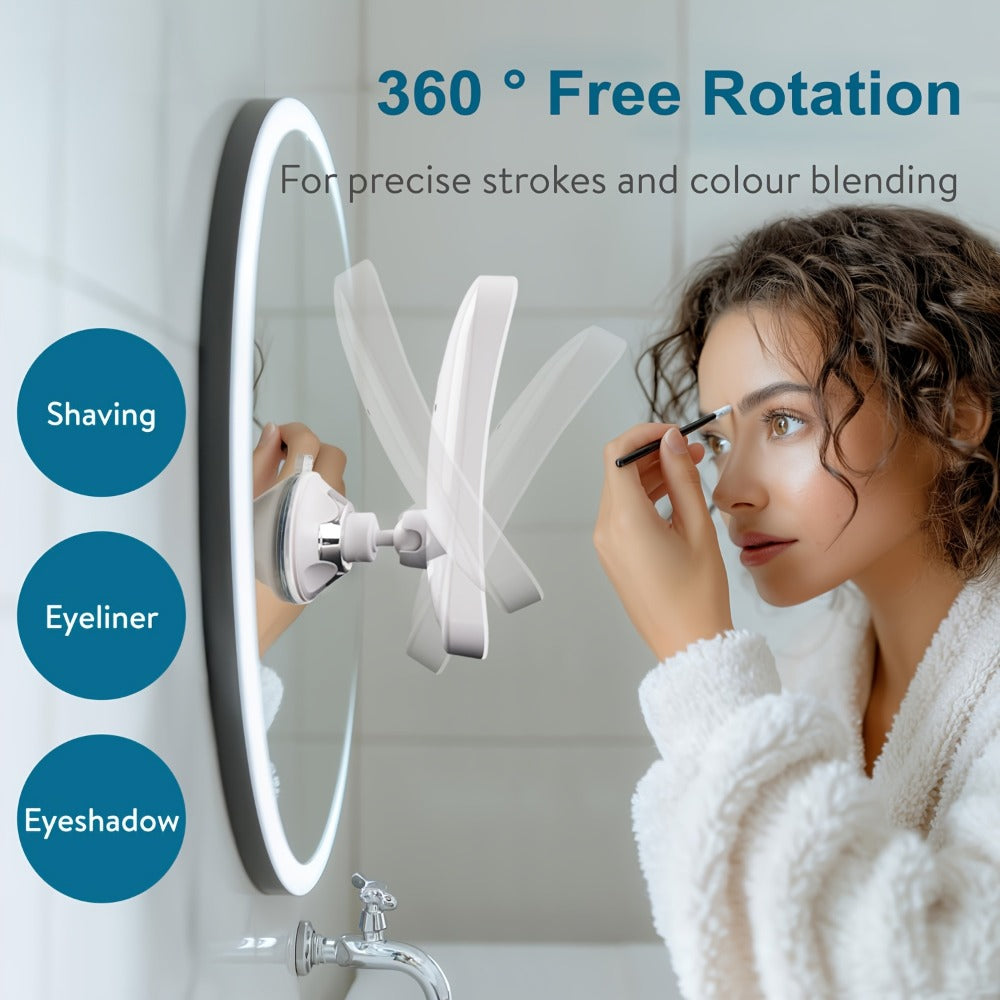 25X Magnifying Mirror with LED Light Suction Cup Mount, for Makeup, Travel and Everyday Vanity Use — image 9
