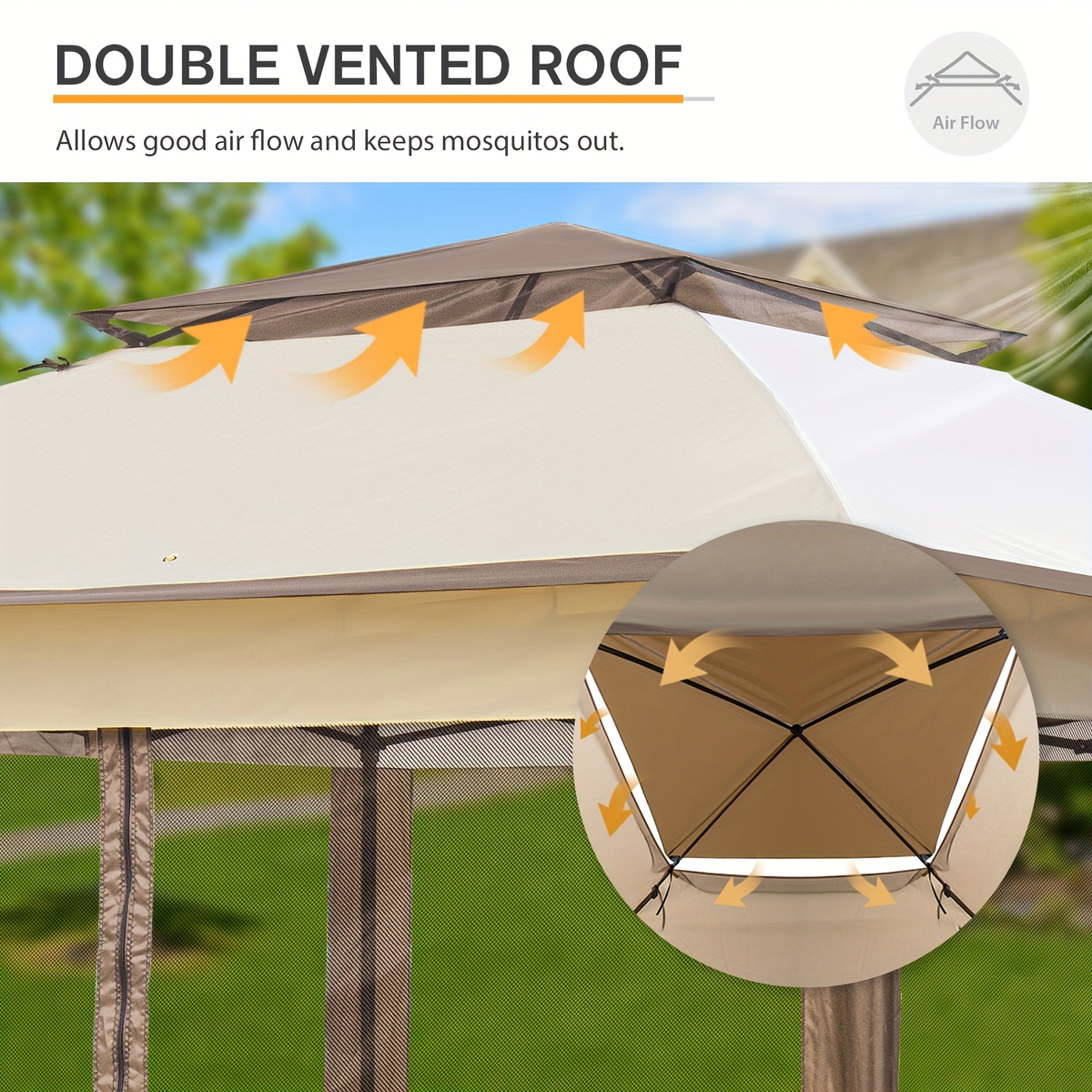 Instant Gazebo Tent 11x11 FT Mosquito Netting No Assembly Required for Garden, Yard and Pest Management — image 23