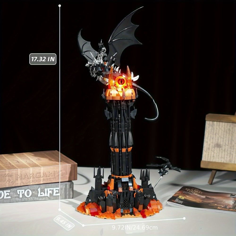 Dragon Castle Building Set Black Dragon Guardian Tower, Dark Fantasy Assembly Model Kit for Adults & Teens — image 2