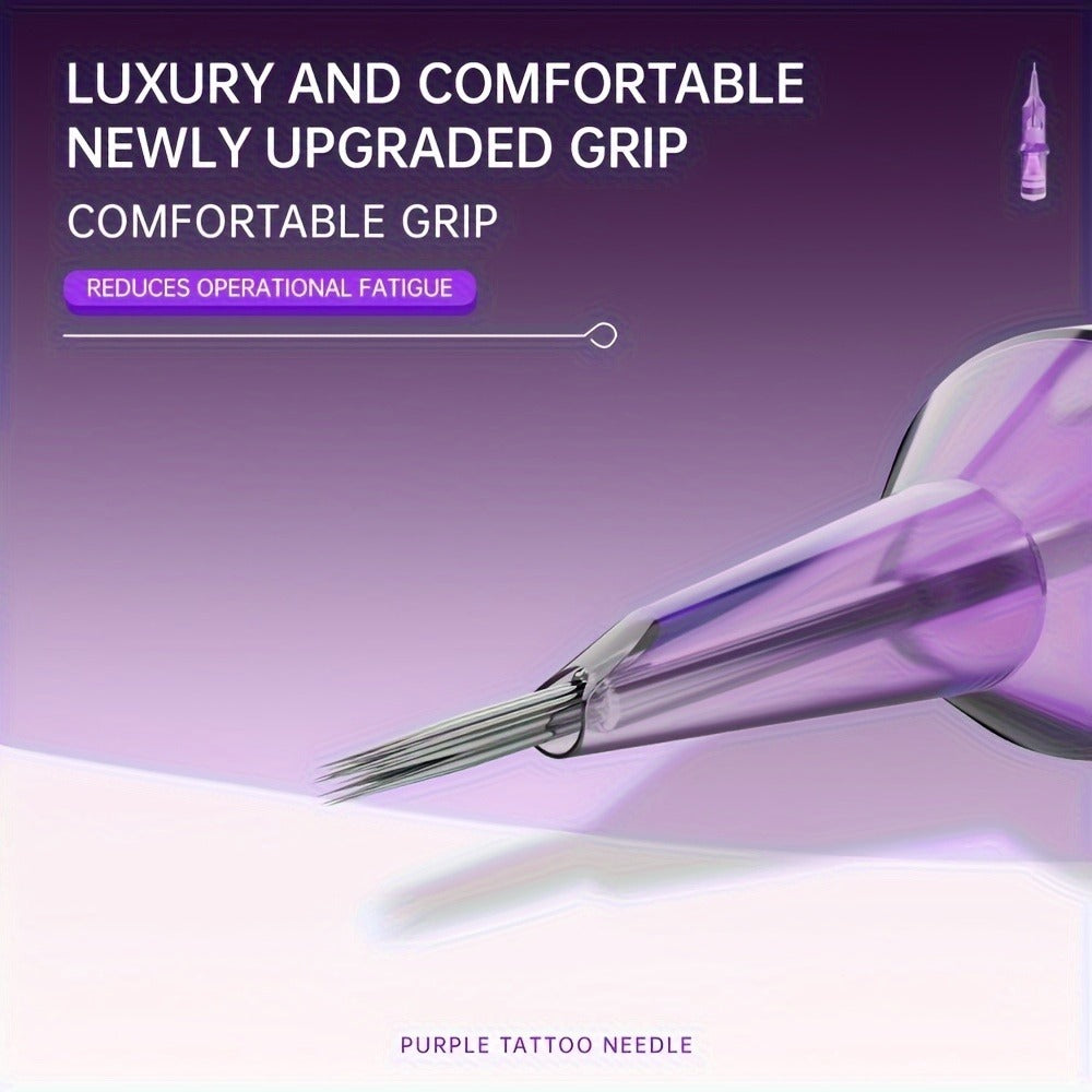 Tattoo Cartridge Needles 30 50pcs Purple RL RS RM M1 Mixed Sizes - Tuffking Disposable for Temporary Body Art, Festivals and 