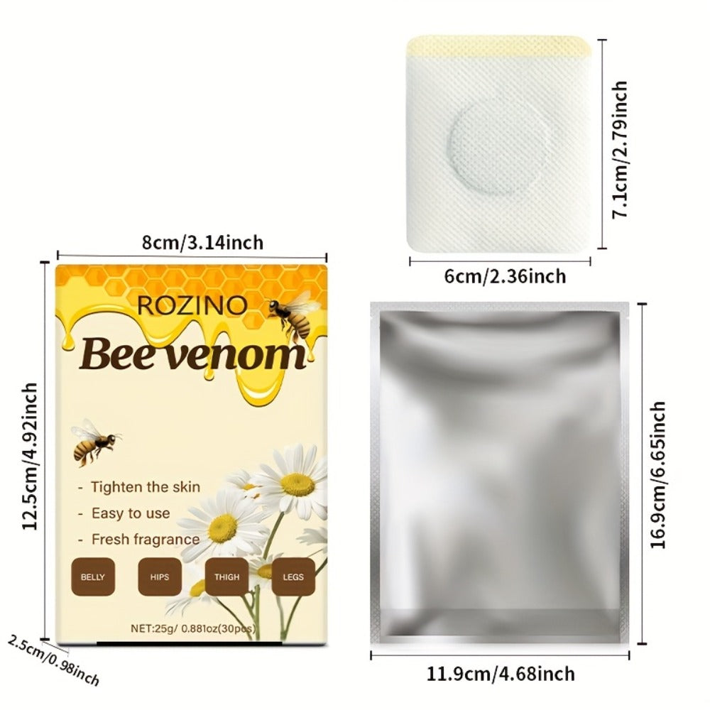 Bee Venom Navel Patches 30pcs – Natural Botanical Belly Button Patches for Body Wellness, Detox & Self Care, Long-Lasting Adh