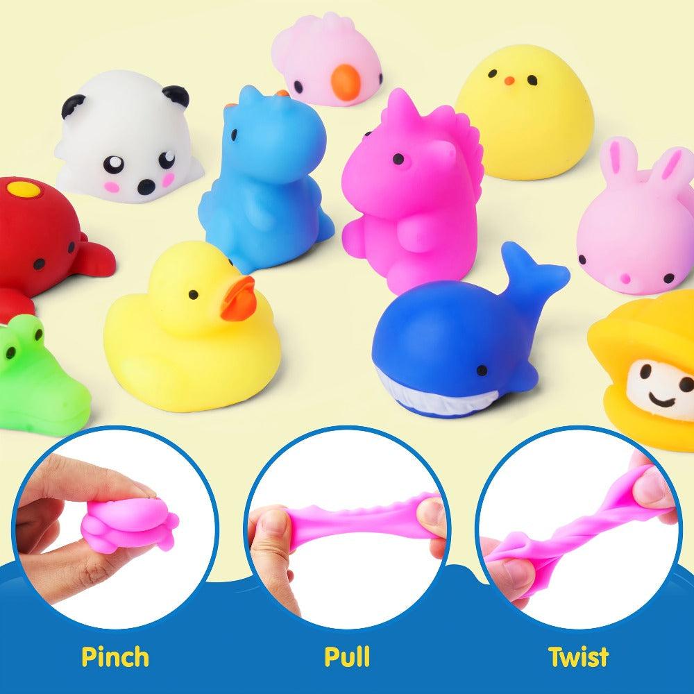 25-Piece Mini Mochi-Style Squishy Toy Set with Assorted Animal and Fruit Shapes from 1 to 1.38 Inches — image 4