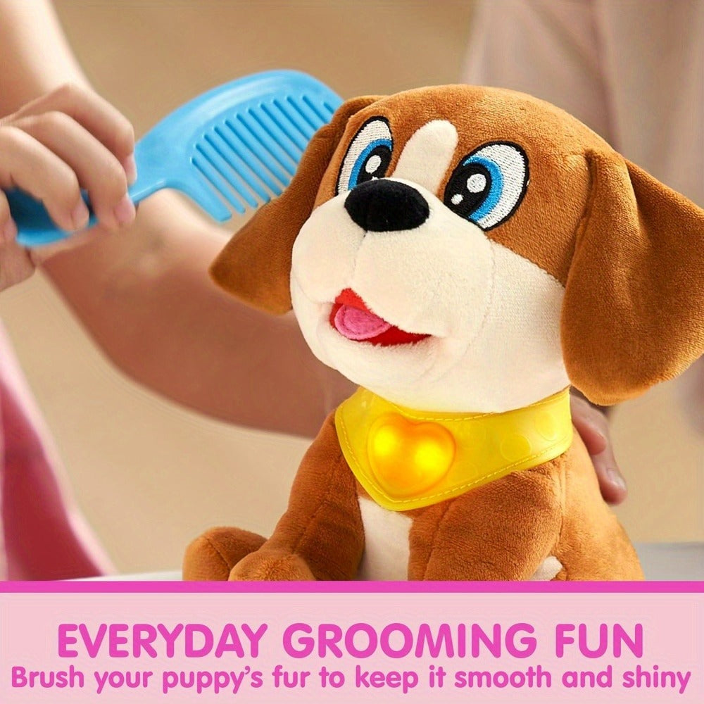 Interactive Plush Dog Toy for Toddlers with Carrier Set Music Lights Sounds with the Listed Color, Size or Set Options for Ev