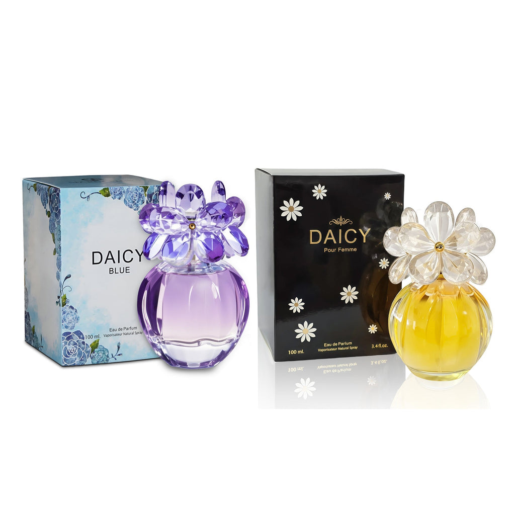 Perfume Gift Set for Women 2-Piece 100ml Each, Daicy Blue & Black Floral Fruity EDP, Citrus Jasmine Rose Vanilla Woody — imag
