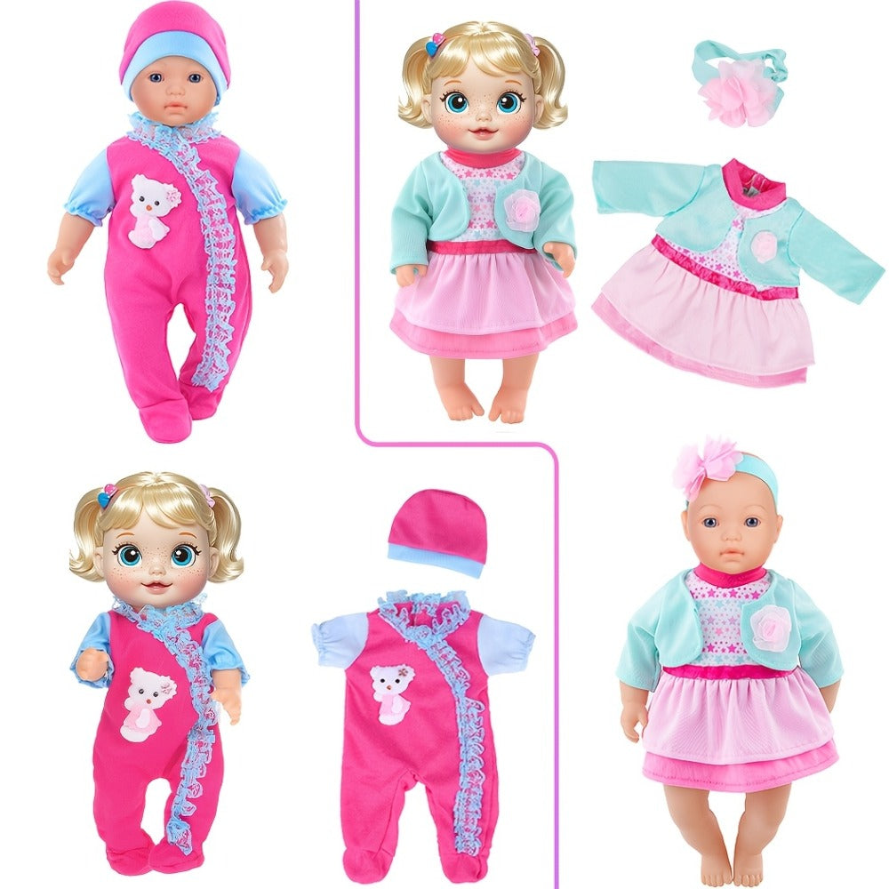 10-Set Baby Doll Clothes for 10 12 14 Inch Dolls, Variety Fashion Outfits Set, Safe Fabric, Easy On Off — image 5