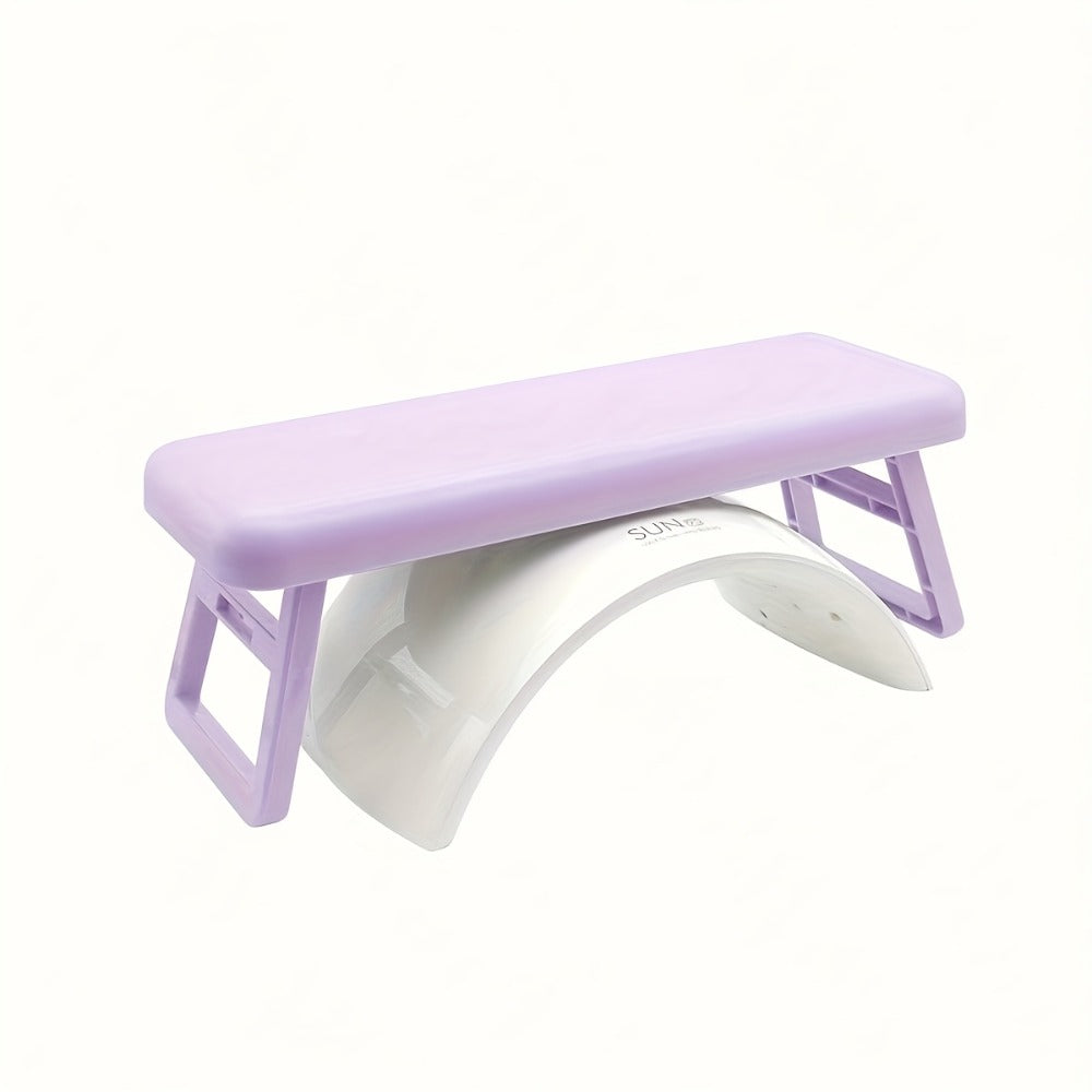 Folding Nail Armrest Hand Rest for Nail Technicians – Cushioned Wrist Support Pillow Bracket, Portable Manicure Table Stand —