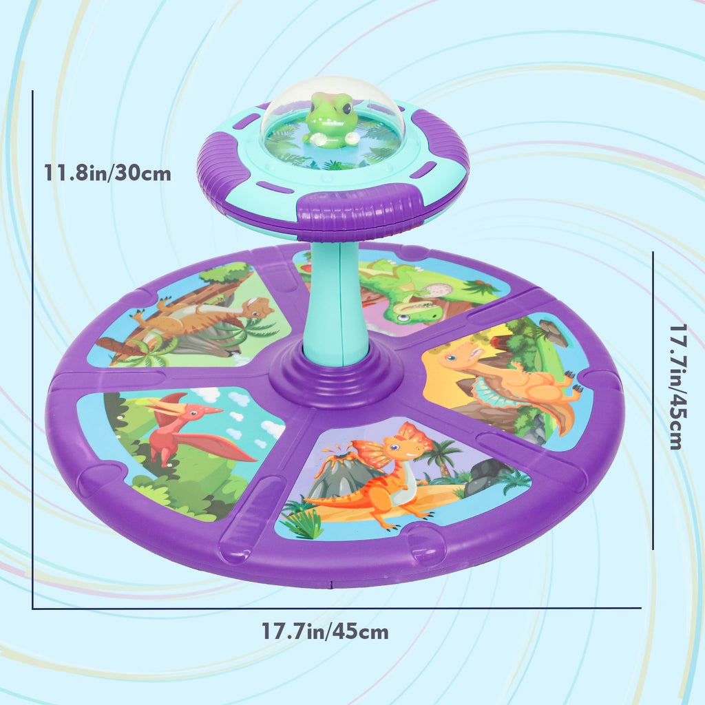 Dinosaur Spin Seat Toy for Toddlers 18 Months+, 360° Sit and Spin with Music, Indoor Interactive Sensory Balance Toy — image 