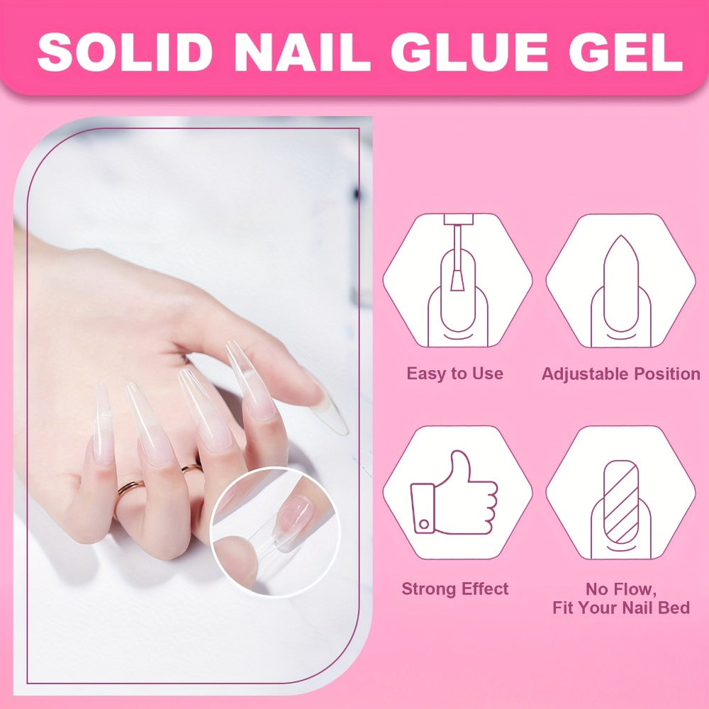 Nail Glue Set, 8ml Brush-On Bottles in 2-, 5- or 10-Piece Options with SHEFFYA Package and EMNAGLUE Bottle Markings — image 4