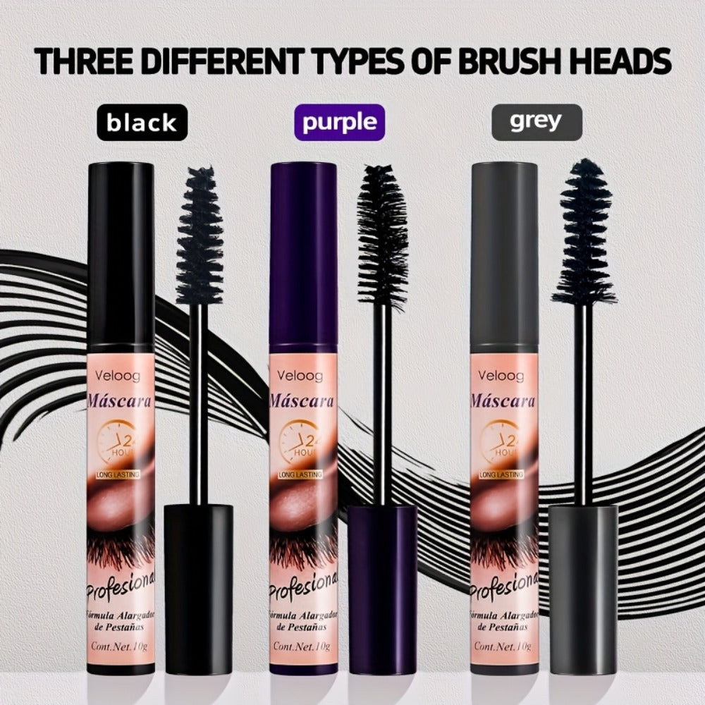 Waterproof Mascara Set 3 Piece, Lengthening Volumizing Curling Lash Mascara with Sea Urchin Spiral Conical Brush Heads — imag