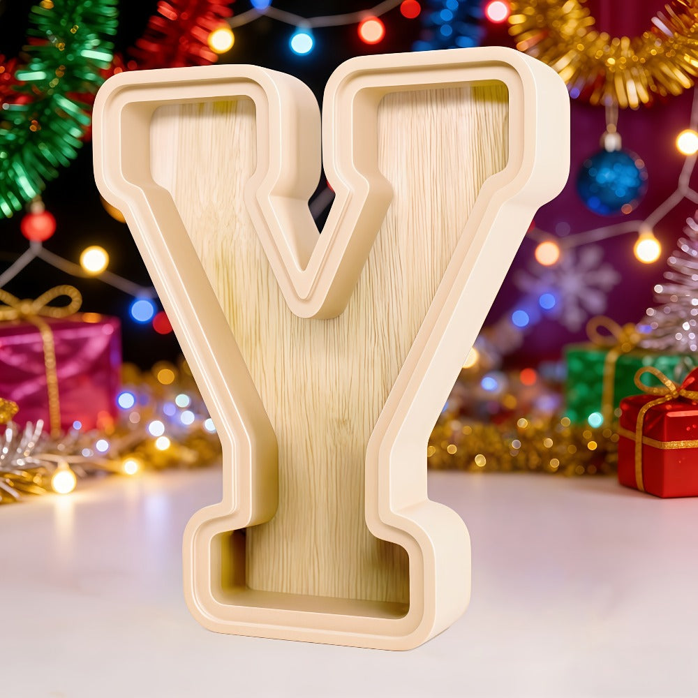 Alphabet Letter Piggy Bank A-Z Wooden Coin Bank Large Capacity Transparent – Personalized Savings Box for Kids | Back to Scho