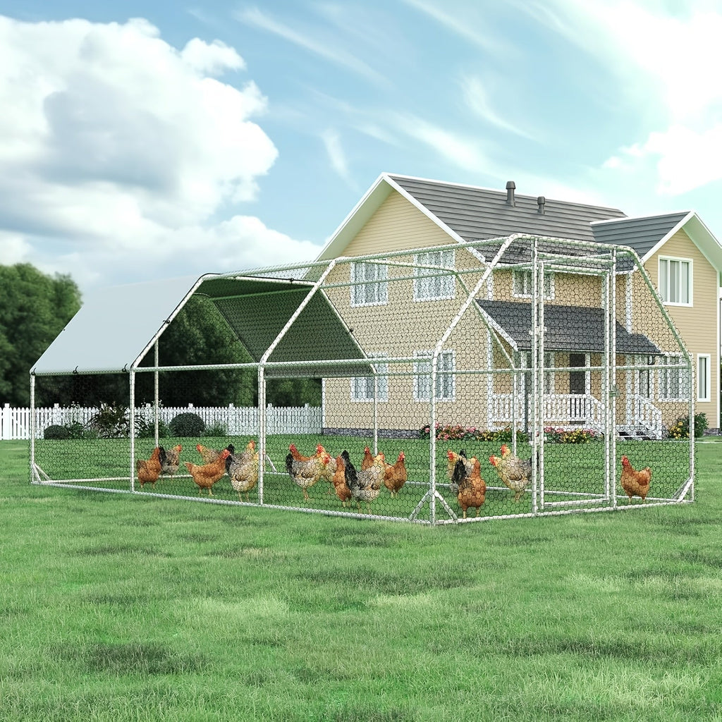 Metal Chicken Run Walk-in Poultry Enclosure with UV Protection - Dome Flat & Spire Roof Styles — image 4