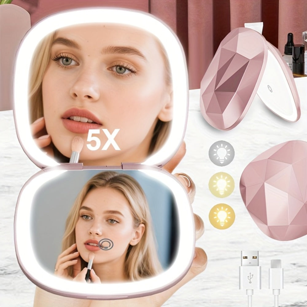 Makeup Mirror with 5X Magnification and 3 Color Lights for Women — image 2