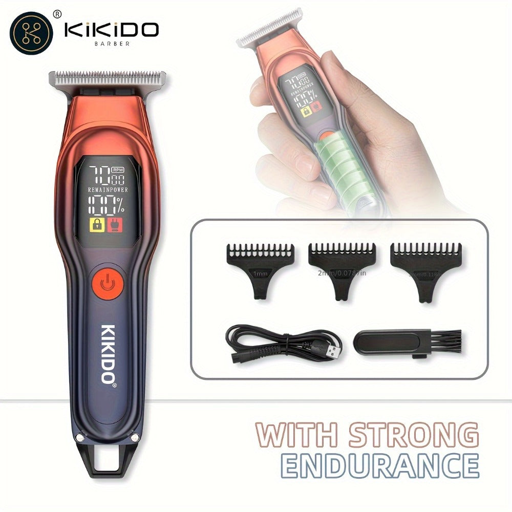Hair Clippers & Trimmers KIKIDO KK-A2 T-Blade Model with LCD Display, USB Charging and Three Guide Combs — image 2