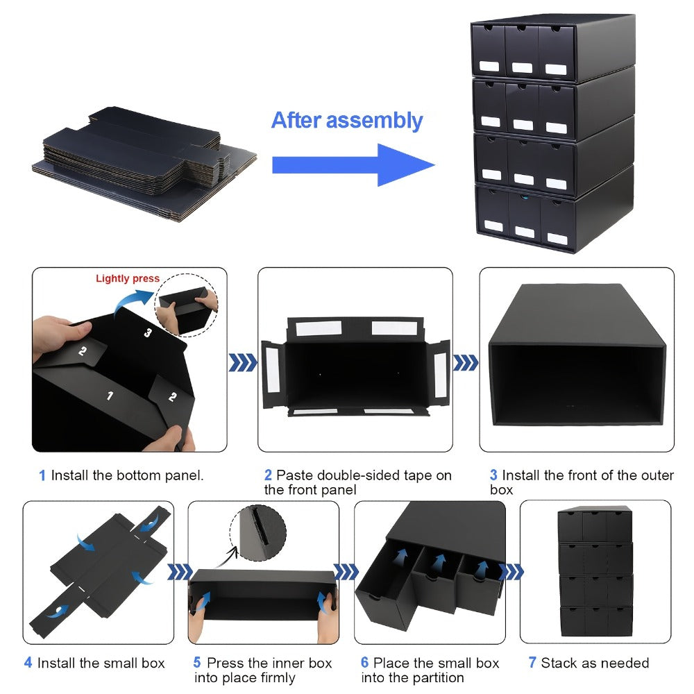 Trading Card Storage Box for Sports Cards and Baseball in a Large Cardboard 12 Drawer Design of 50 Dividers — image 7