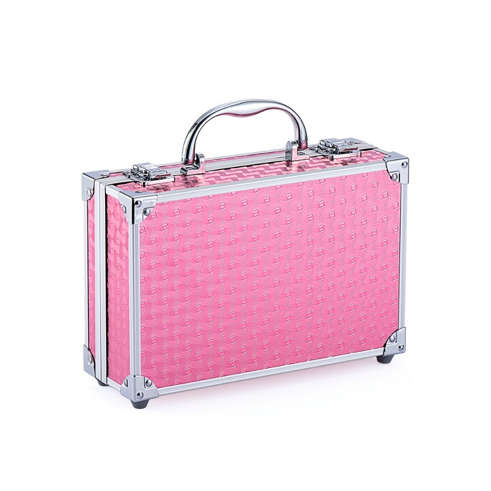 Makeup Kit 56-Piece Handled Mirror Case with Mixed Face, Eye and Lip Cosmetics in Silvery or Rose Color — image 6