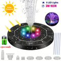 LED Solar Fountain Pump with 3W 16 cm Disc, 1500mAh Battery and Six Pictured Spray Combinations — image 3