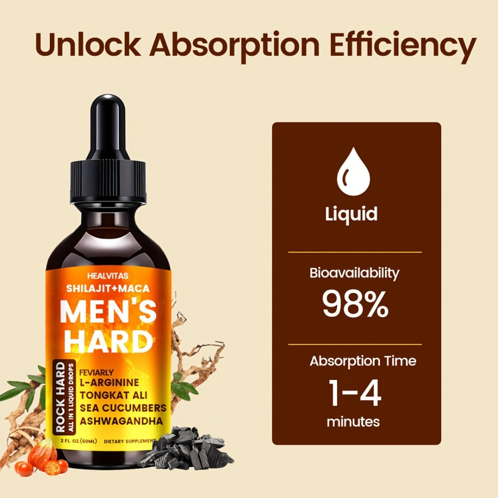 Shilajit and Maca Men's Health Supplement Liquid Drops in One Labeled 2.03 fl oz Dropper Bottle — image 6