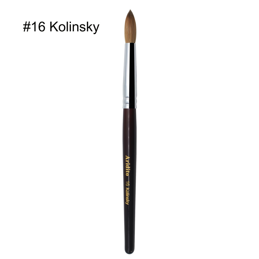Kolinsky Acrylic Nail Brush Round Head Red Wine Wooden Handle – Professional Brush for Acrylic Extension Nail Art Sculpting &