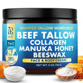 Whipped Beef Tallow Moisturizer – Organic Grass-Fed Face & Body Cream with Manuka Honey, Jojoba Oil, Collagen & Aloe Vera — i