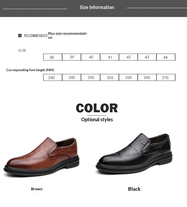 Mens Casual British-style Pointed Leather Shoes