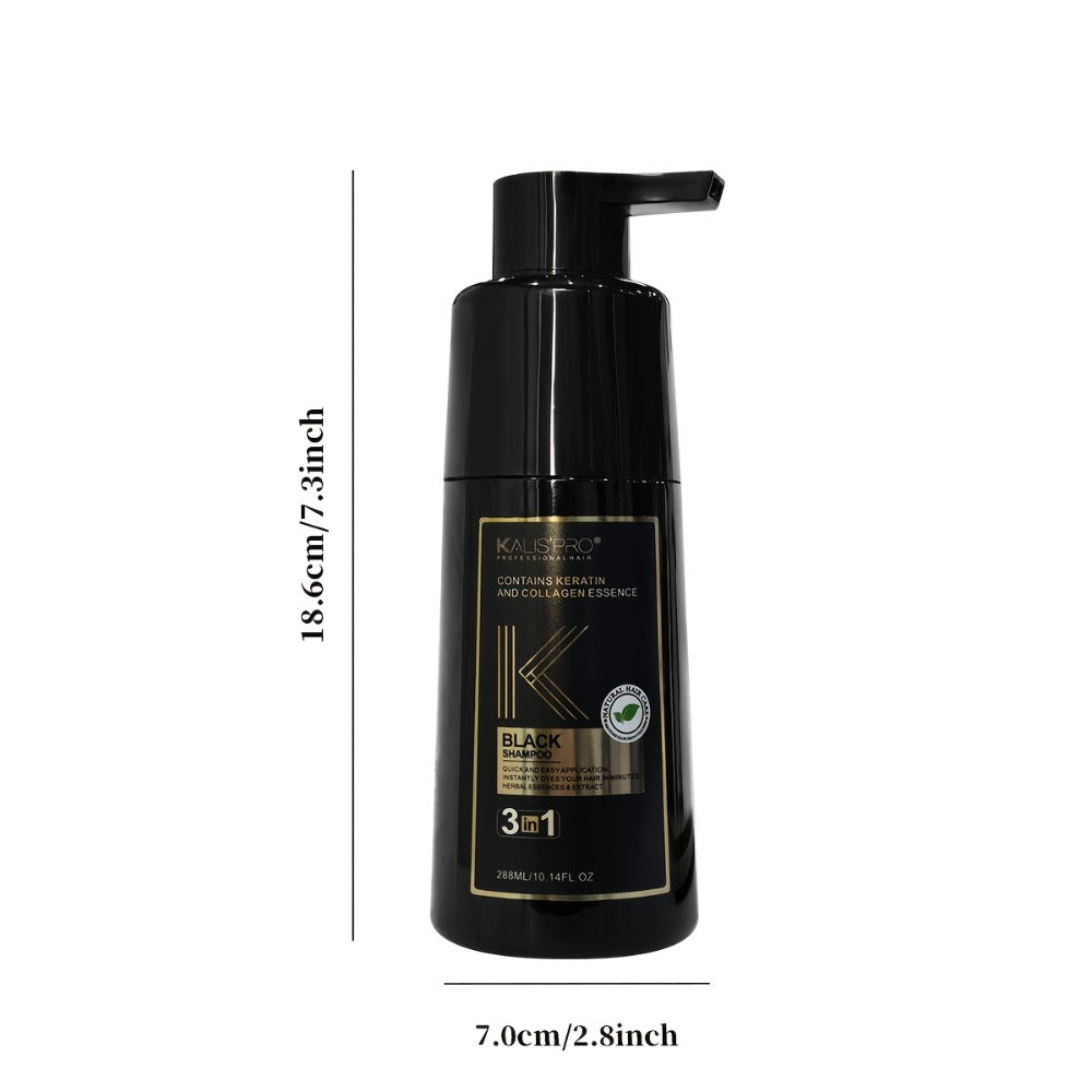 Men's 3-in-1 Black Hair & Beard Dye Shampoo, 8-Minute Gray Coverage, Ammonia-Free Natural Color — image 6