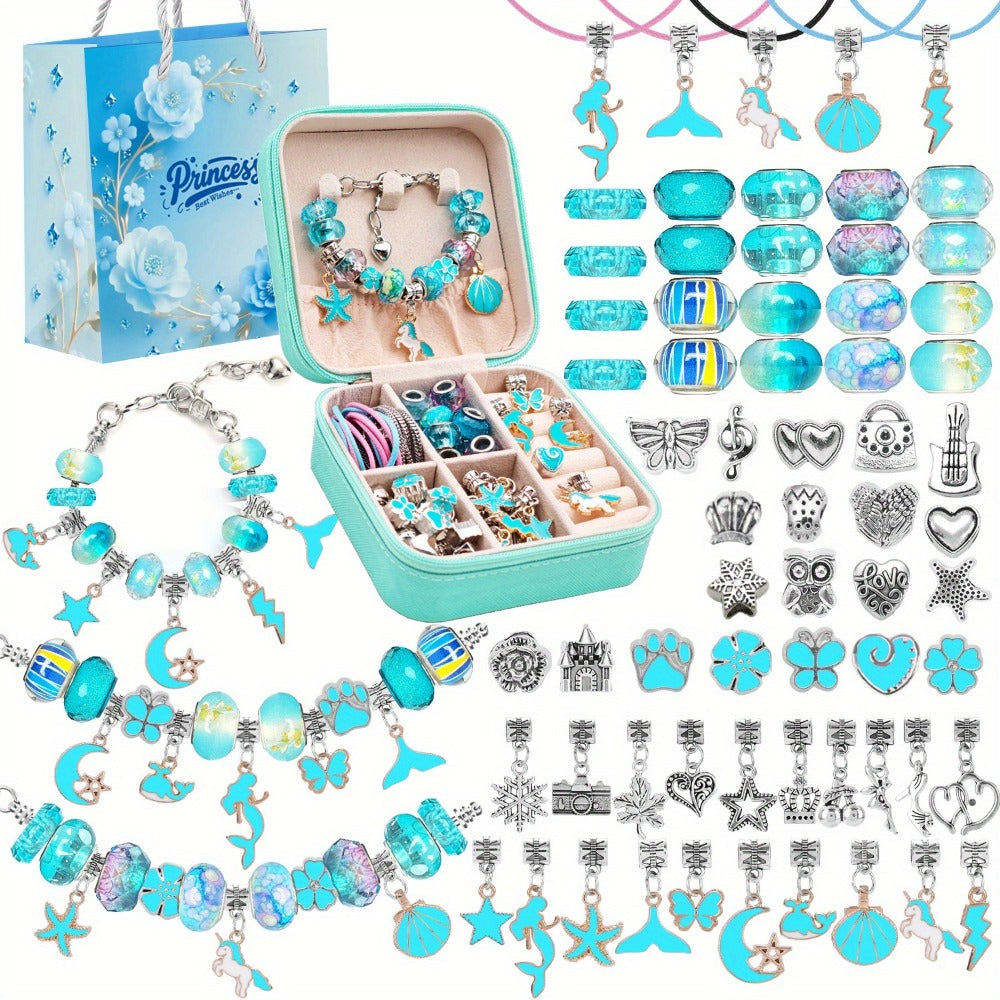 Bracelet Making Craft Kit with Portable Jewelry Box, Beads and Charms in Seven Color or Theme Options — image 13