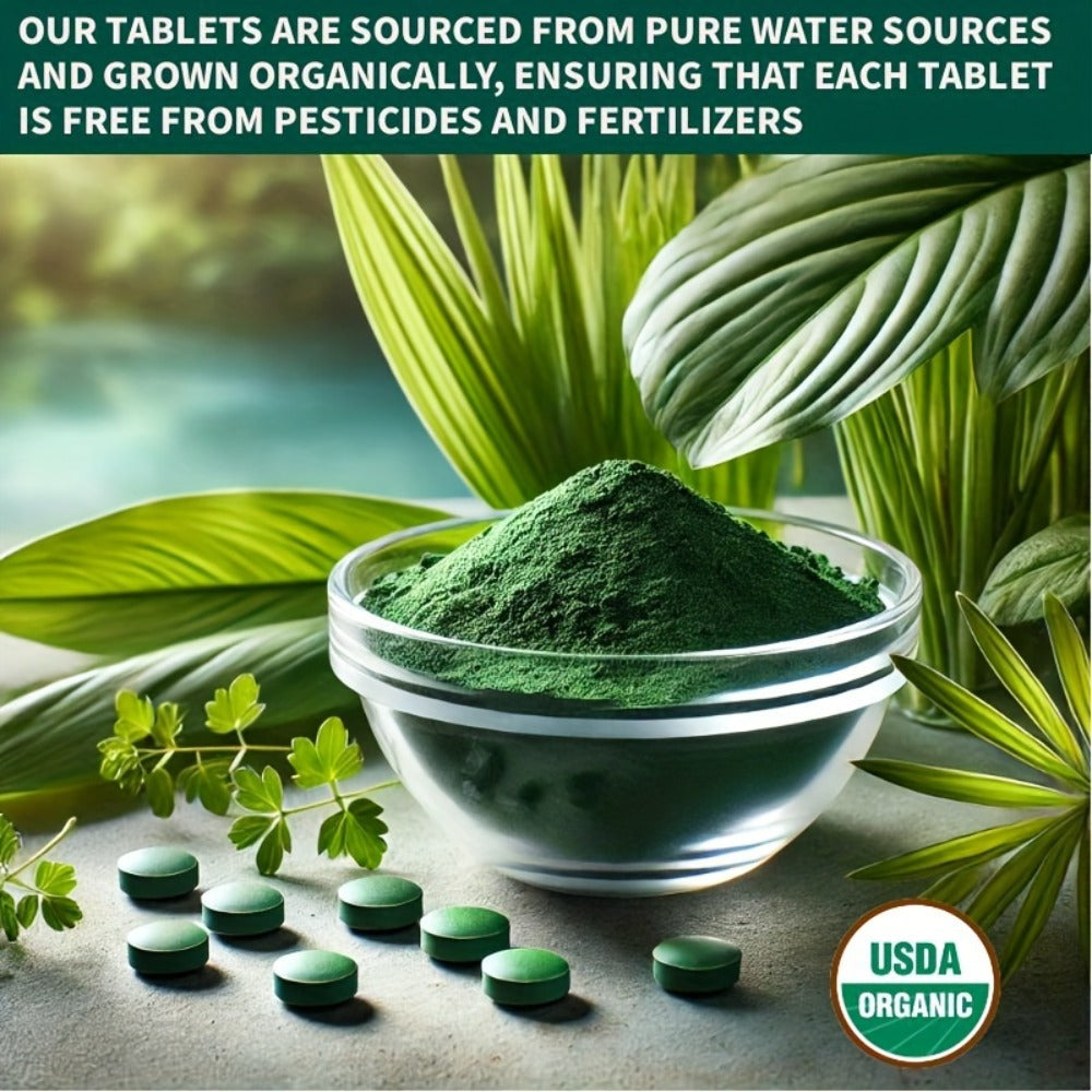 Organic Chlorella & Spirulina Tablets 720 Count, 4 Month Supply, 50/50 Superfood Blend, Cracked Cell Wall — image 6