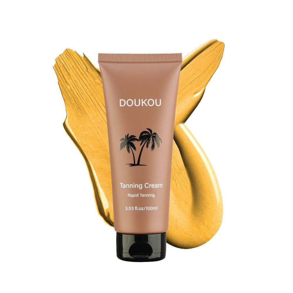 Sunless Self-Tanning Cream 100ml in Squeeze Tube with Light, Medium and Deep Shade Application Graphic — image 1