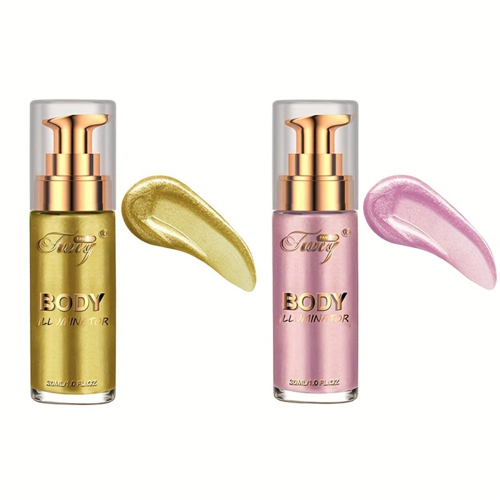 Liquid Luminizer Set of 2 Shimmer Highlighter for Face and Body Glow – All-in-One, for Makeup, Travel and Everyday Vanity Use