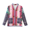 Mid-length Multicolor Printing Cotton Coat Jacket Women