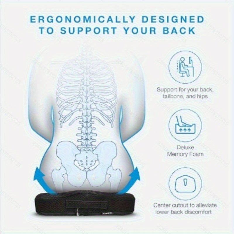 Car Seat Cushion & Lumbar Support Set – Memory Foam Driver Booster Pad for Car & Office Chair, 5 Colors — image 9