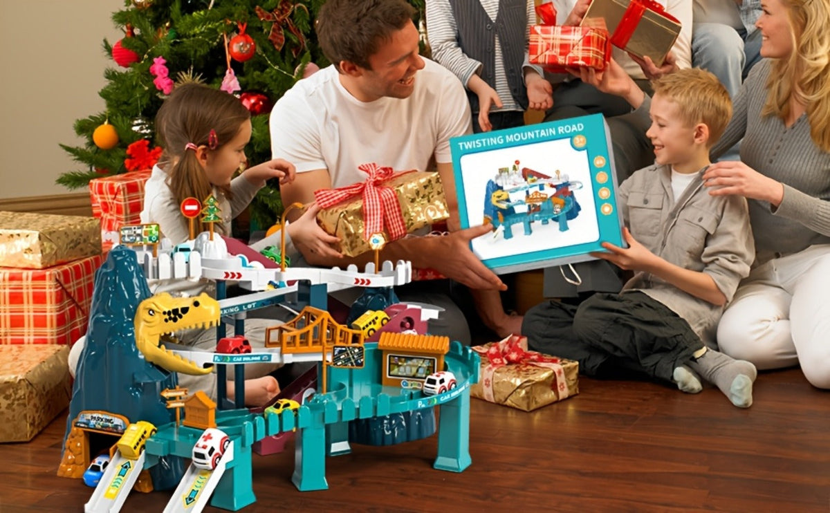 Dinosaur Race Track Toy Set for Kids with 10 Mini Cars & Ramp Launcher with the Listed Color, Size or Set Options for Everyda