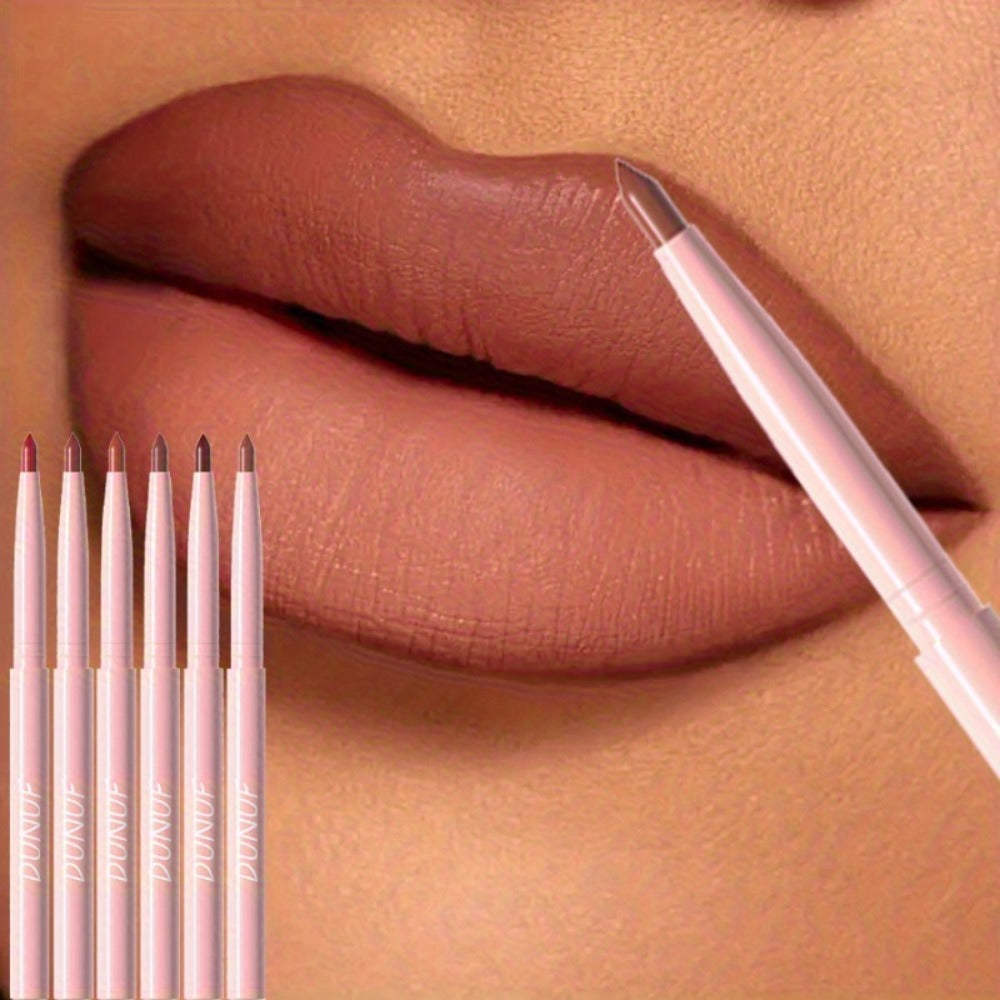 Waterproof Lip Liner Set 12 Pcs 2-in-1 Matte Lipstick Pencil Long Lasting Rich Pigment Smooth Glide Lip Color Kit Nude to Bol
