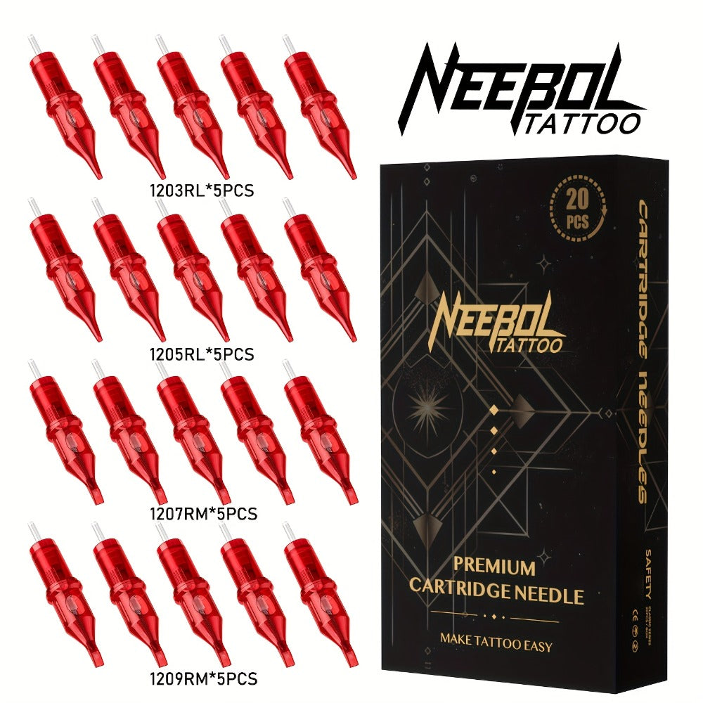Assorted Tattoo Cartridge Needles Set 20/50pcs - Round Liner Shader Curved Mag Mixed Pack, #10 Bugpin #12 Standard — image 5