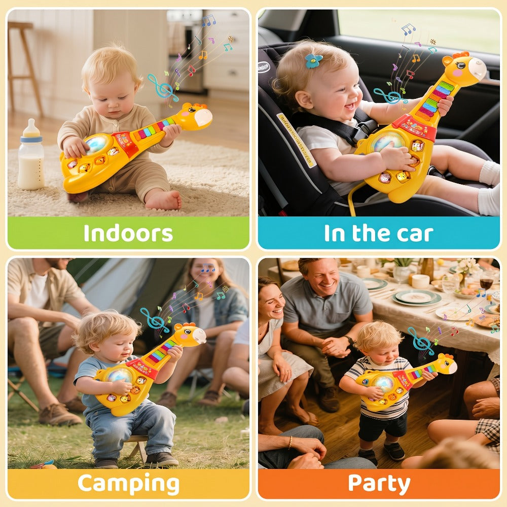 Giraffe Guitar Toy Baby 12 Months with Piano Keys, Animal Sounds & Flashing with the Listed Color, Size or Set Options for Ev