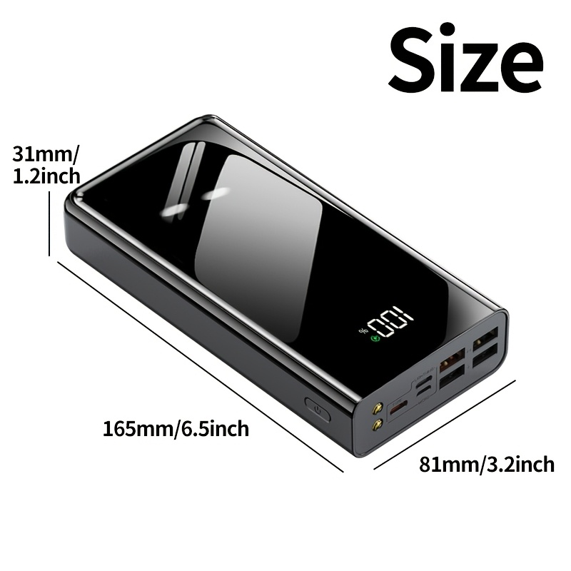 Portable Charger 50000mAh Large Power Bank LED Light Power Display Multi-Port USB-C Micro for an Everyday Personal Care Routi
