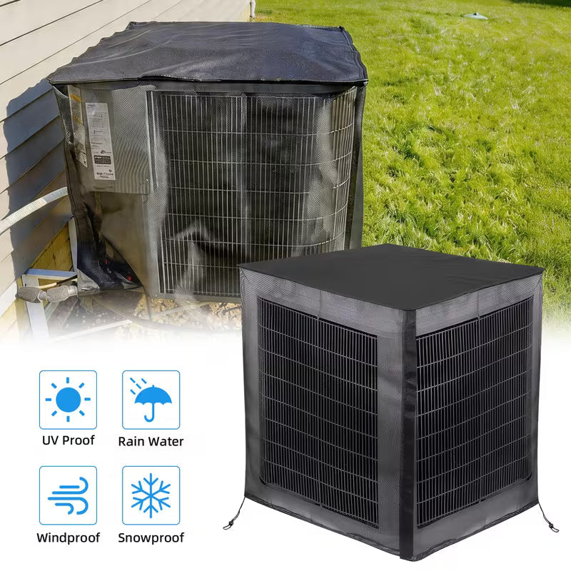 2-Piece Outdoor Air Conditioner Unit Top Dust Cover with Sticky Paste
