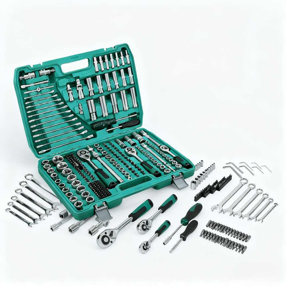 Mechanic Tool Kit Auto Repair Socket Set 1/4" 3/8" 1/2" Drive Ratchet Wrench Combination – 53 to 216-Piece Professional Grade