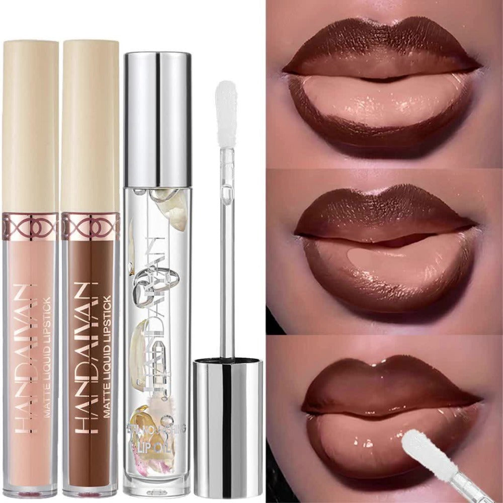 Three-Tube Lip Makeup Set with Clear Silver-Cap Tube and Coordinated Color Pair in Set A, B or C — image 14