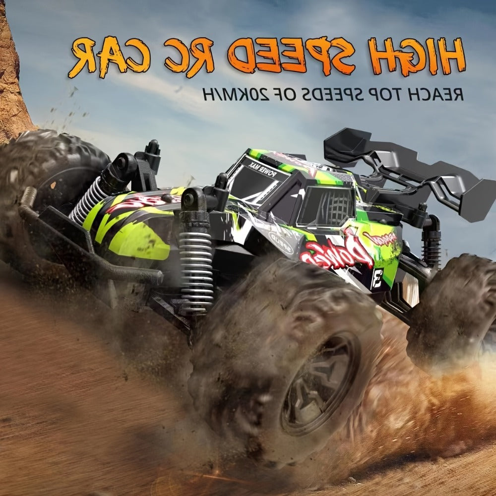RC Monster Truck 4WD Green Off-Road Style Vehicle with LED Details, 2.4G Remote Controller and Treaded Tires — image 8