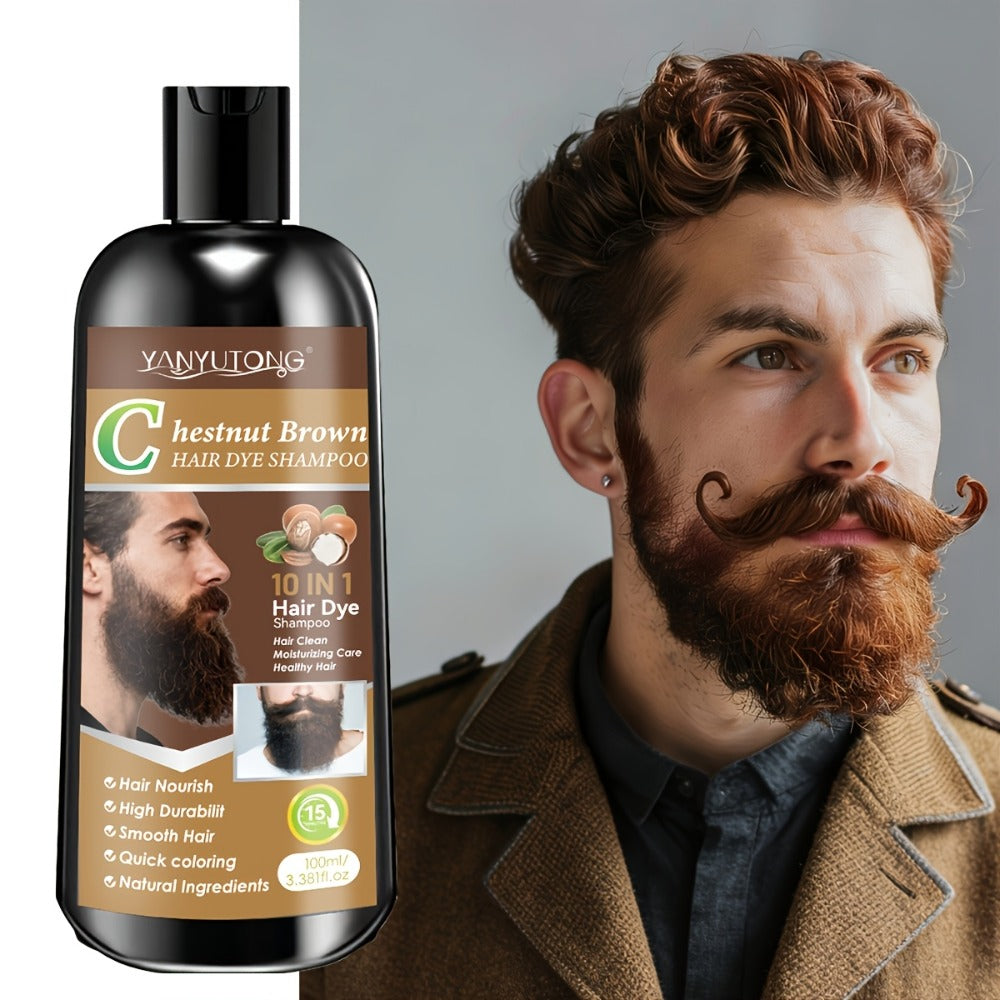 Color Shampoo for Beard & Hair, Natural Plant Dye Formula, Ammonia-Free Quick Gray Coverage — image 6